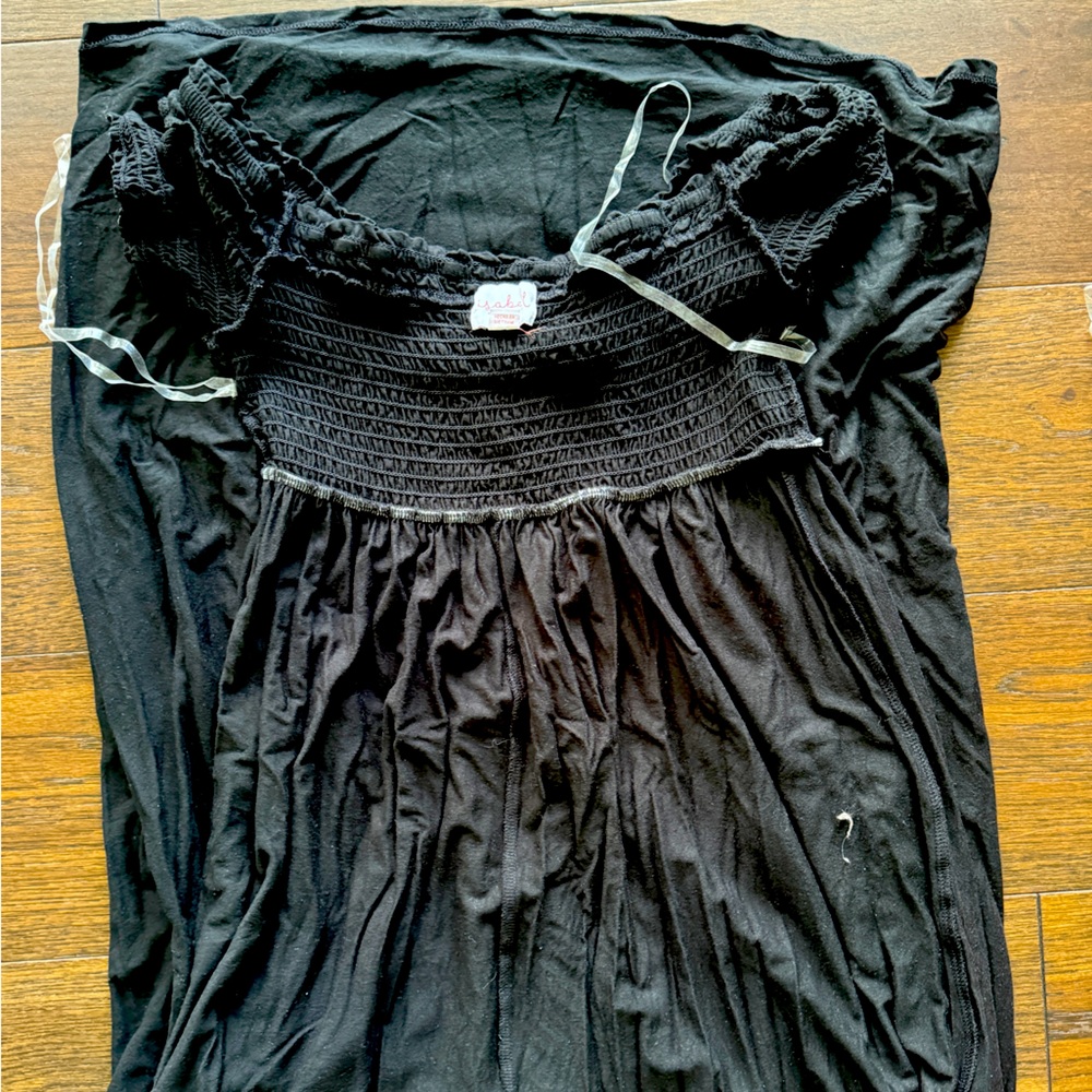 Short sleeve smoked maxi dress
